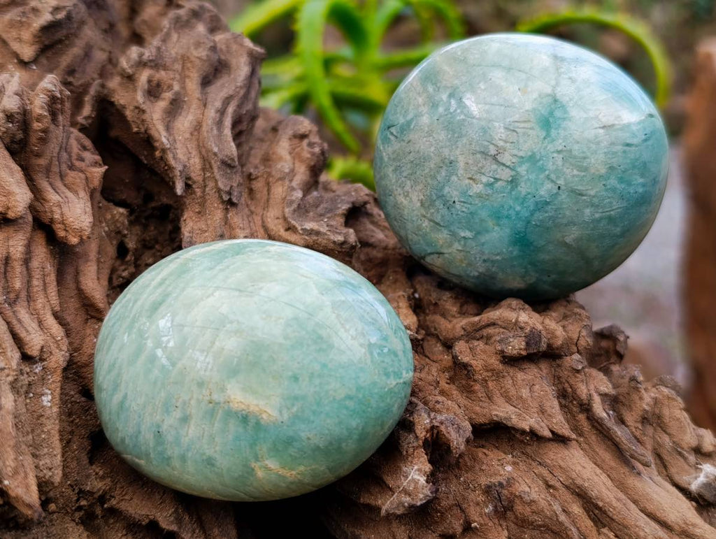 Polished Amazonite Galets x 12 From Madagascar