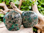 Polished Emerald Mica 'Mutokolite' Standing Free Forms x 4 From Mutoko, Zimbabwe