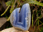 Polished Blue Lace Agate Standing Free Forms x 3 From Nsanje, Malawi