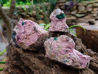 Natural Salrose Cobaltion Dolomite With Malachite Specimens x 6 From Kakanda, Congo