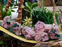 Natural Salrose Cobaltion Dolomite With Malachite Specimens x 6 From Kakanda, Congo