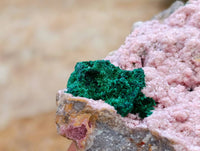 Natural Salrose Cobaltion Dolomite With Malachite Specimens x 6 From Kakanda, Congo