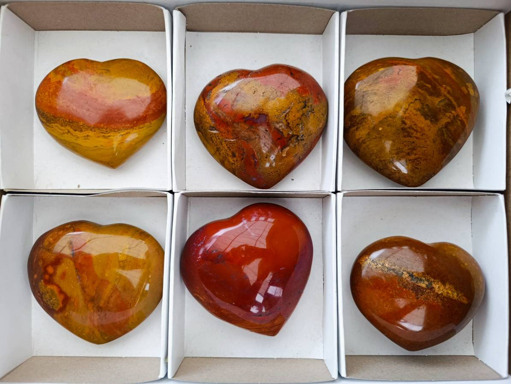 Polished Red Flame Jasper Standing Free Form x 6 From Madagascar