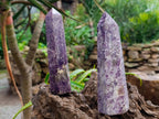 Polished Lepidolite Points x 3 From Madagascar