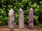 Polished Lepidolite Points x 3 From Madagascar