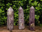 Polished Lepidolite Points x 3 From Madagascar