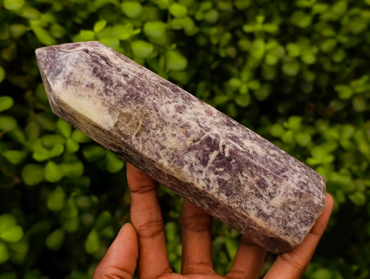 Polished Lepidolite Points x 3 From Madagascar