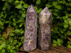 Polished Lepidolite Points x 3 From Madagascar
