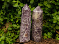 Polished Lepidolite Points x 3 From Madagascar