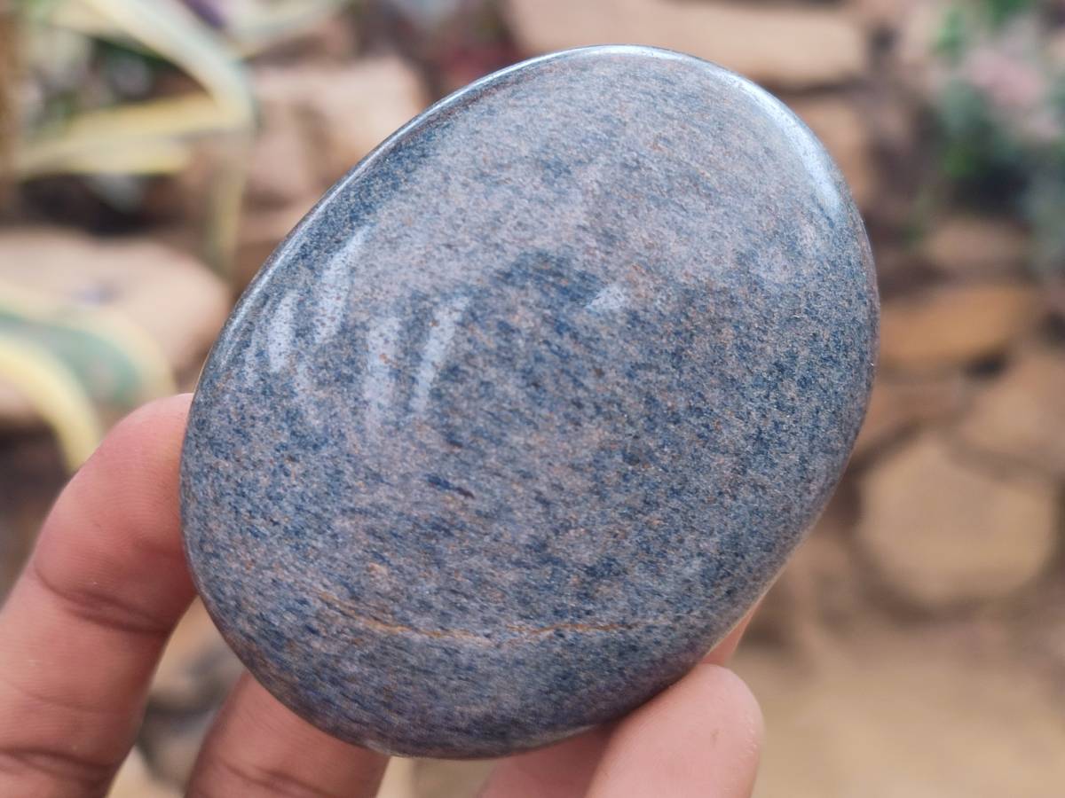 Polished Lazulite Palm Stones x 12 From Madagascar