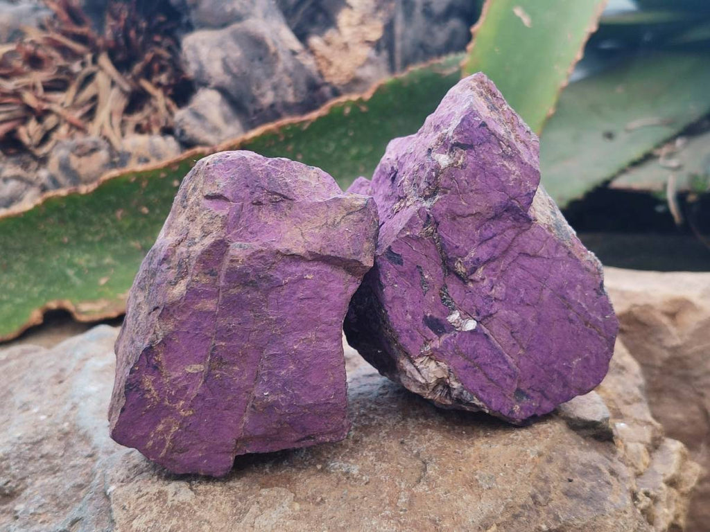 Natural Metallic Purpurite Specimens x 6 From Erongo, Namibia