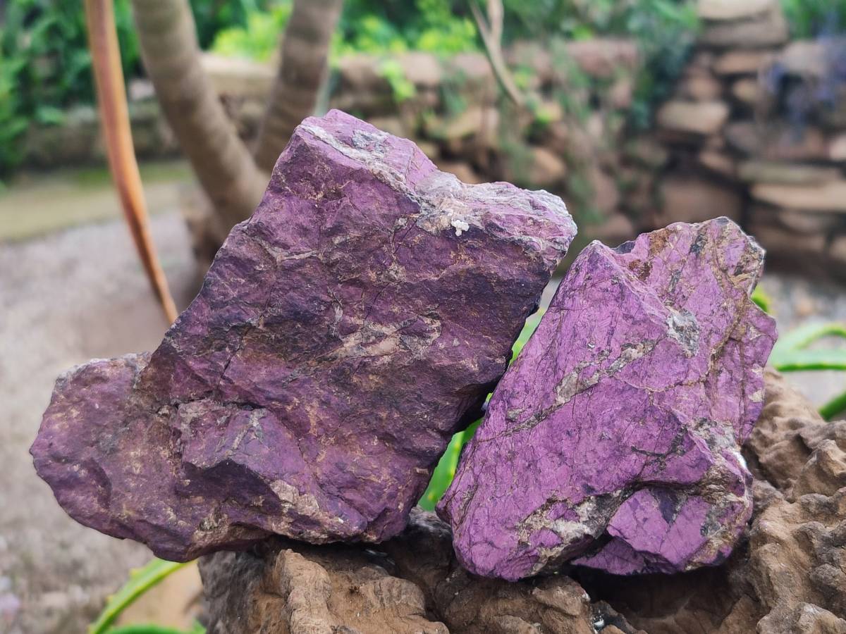 Natural Metallic Purpurite Specimens x 6 From Erongo, Namibia