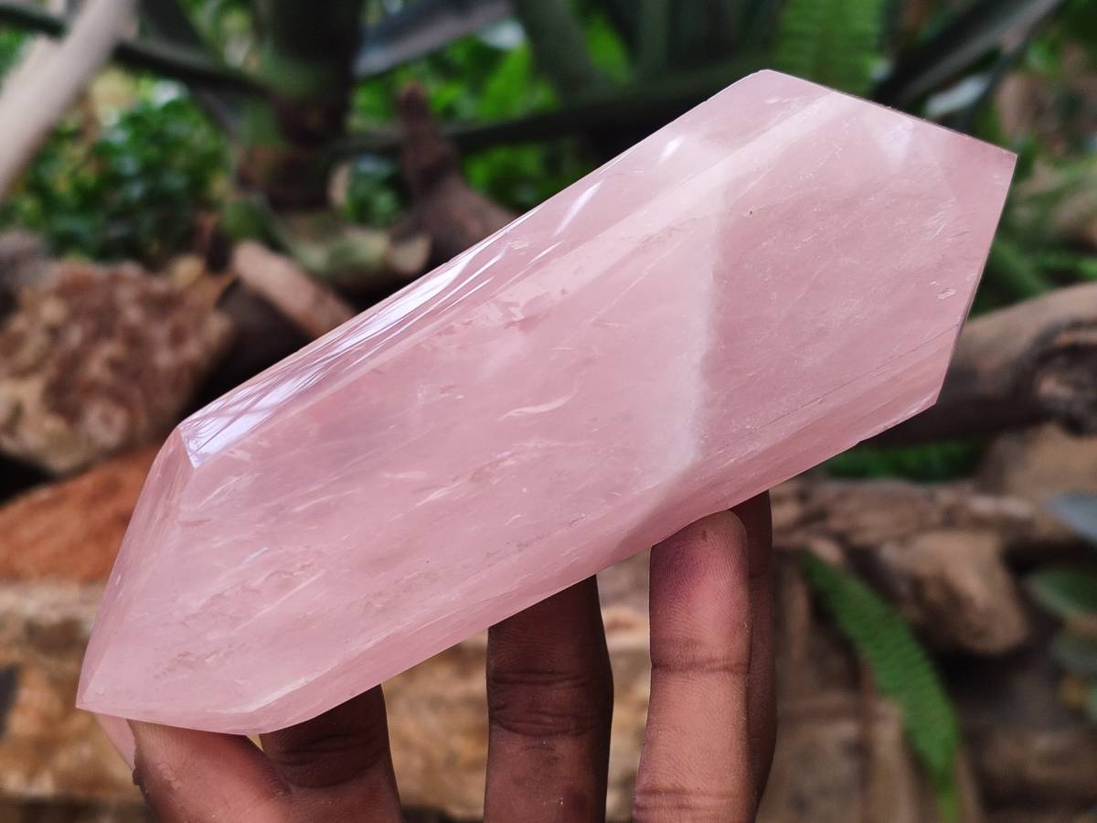 Polished Large Double Terminated Rose Quartz Crystals x 4 From Madagascar