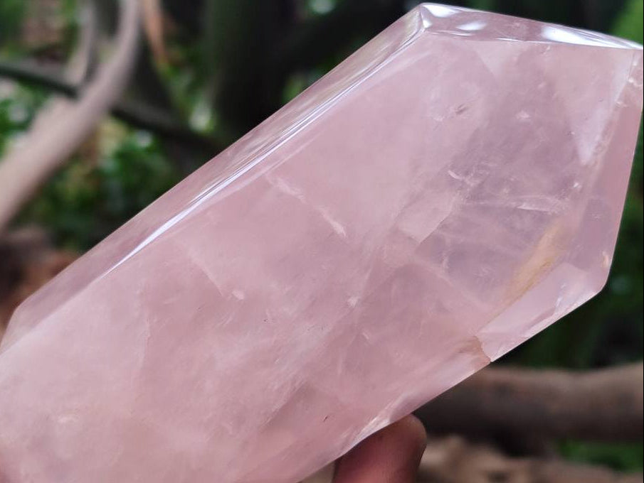 Polished Large Double Terminated Rose Quartz Crystals x 4 From Madagascar