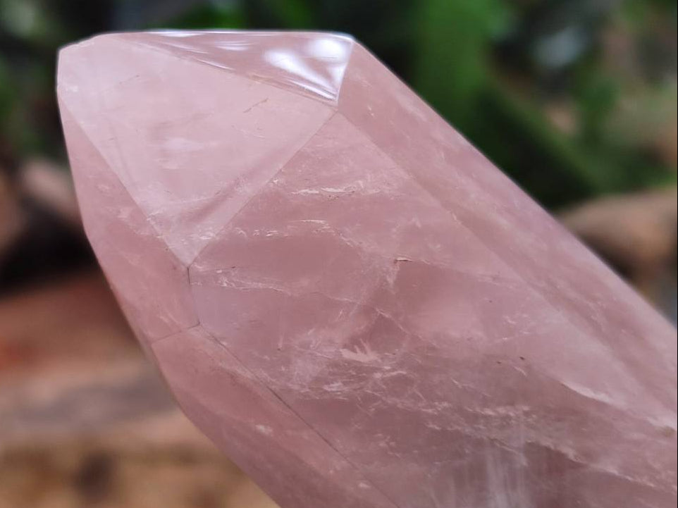 Polished Large Double Terminated Rose Quartz Crystals x 4 From Madagascar