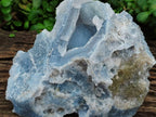 Natural Etched Blue Chalcedony Geode x 1 From Nsanje, Malawi