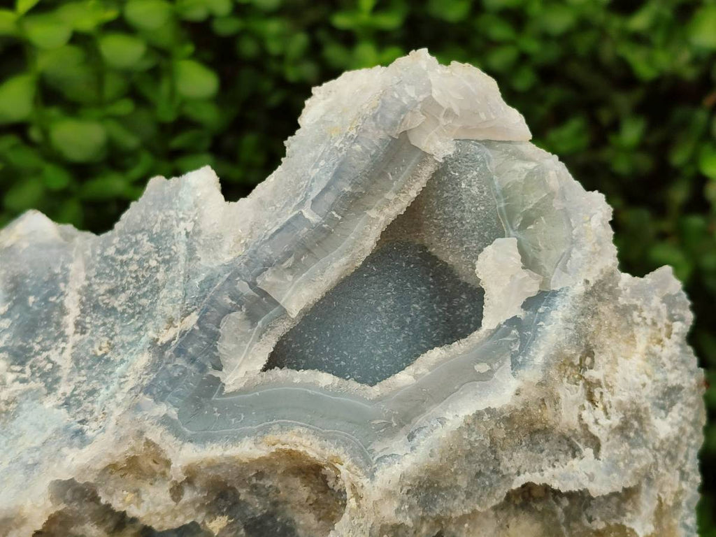 Natural Etched Blue Chalcedony Geode x 1 From Nsanje, Malawi