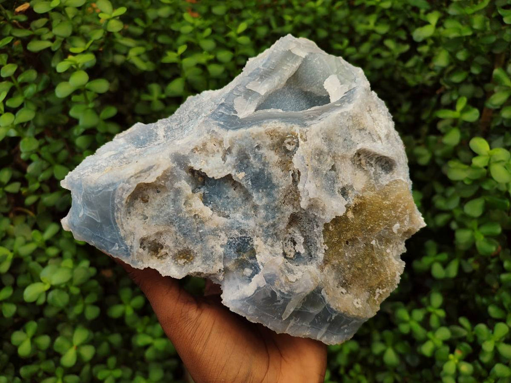 Natural Etched Blue Chalcedony Geode x 1 From Nsanje, Malawi
