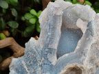 Natural Etched Blue Chalcedony Geode x 1 From Nsanje, Malawi