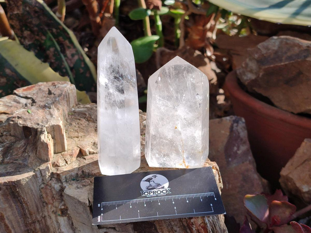 Polished Clear Quartz Crystals x 6 From Madagascar - Toprock Gemstones and Minerals 