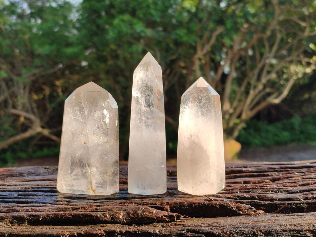 Polished Clear Quartz Crystals x 6 From Madagascar - Toprock Gemstones and Minerals 