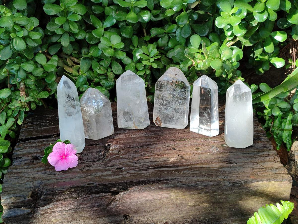 Polished Clear Quartz Crystals x 6 From Madagascar - Toprock Gemstones and Minerals 