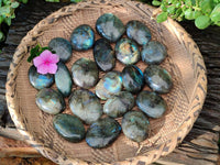 Polished Labradorite Galets x 20 From Tulear, Madagascar