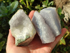 Natural Blue Lace Agate Geode Specimens x 12 From Nsanje, Malawi