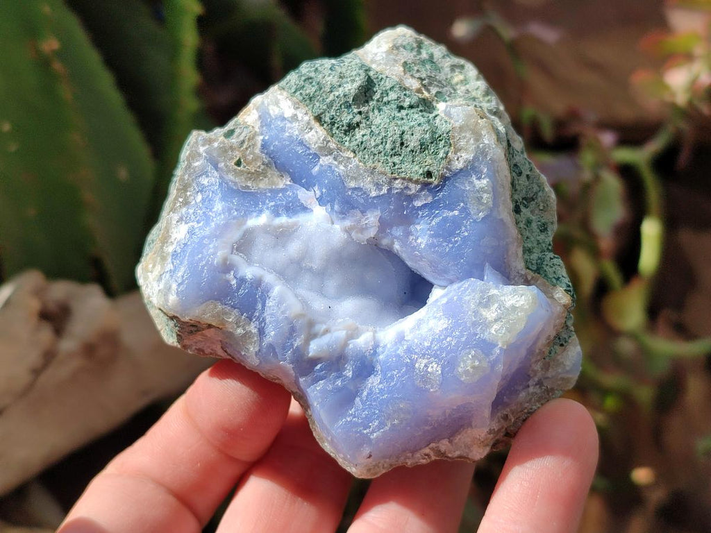 Natural Blue Lace Agate Geode Specimens x 12 From Nsanje, Malawi