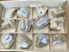 Natural Blue Lace Agate Geode Specimens x 12 From Nsanje, Malawi
