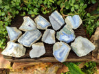 Natural Blue Lace Agate Geode Specimens x 12 From Nsanje, Malawi