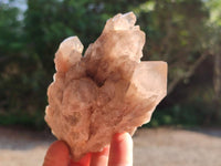 Natural Smokey Phantom Quartz Clusters x 6 From Luena, Congo