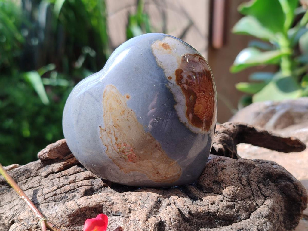 Polished Polychrome Jasper Hearts x 6 From NW Coast, Madagascar