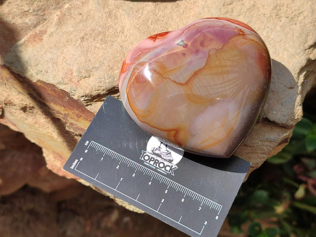 Polished Polychrome Jasper Hearts x 6 From NW Coast, Madagascar