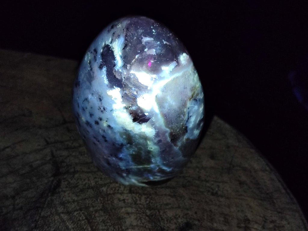 Polished Dendritic Opal Standing Free Forms x 4 From Moralambo, Madagascar