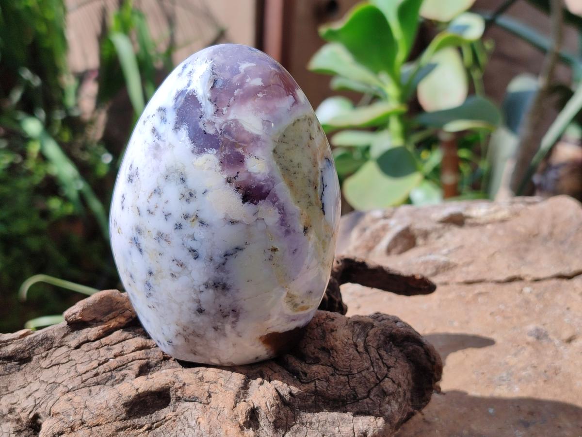 Polished Dendritic Opal Standing Free Forms x 4 From Moralambo, Madagascar