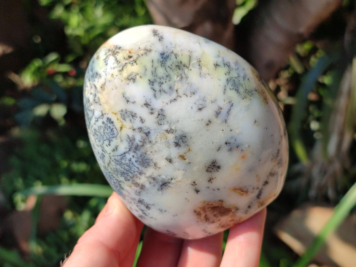 Polished Dendritic Opal Standing Free Forms x 4 From Moralambo, Madagascar