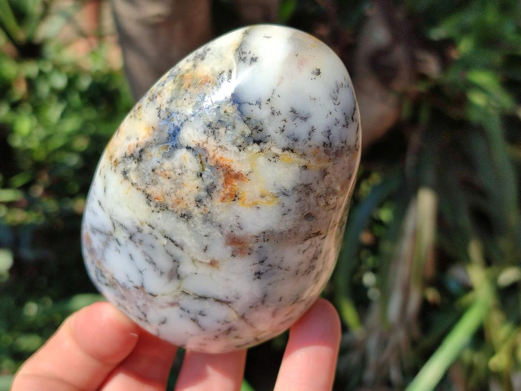Polished Dendritic Opal Standing Free Forms x 4 From Moralambo, Madagascar