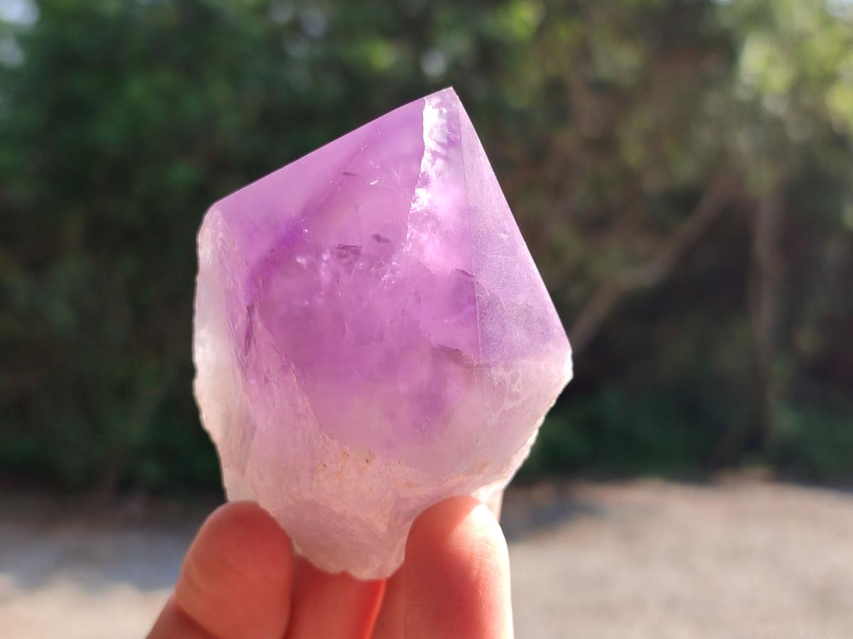 Polished Jacaranda Amethyst Quartz Crystal Points x 12 From Mumbwa, Zambia