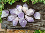 Polished Jacaranda Amethyst Quartz Crystal Points x 12 From Mumbwa, Zambia
