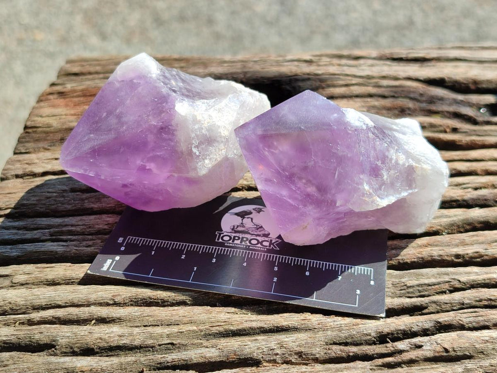 Polished Jacaranda Amethyst Quartz Crystal Points x 12 From Mumbwa, Zambia