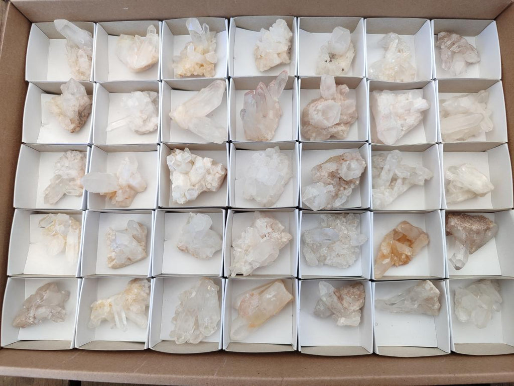 Natural Quartz Crystal Clusters x 35 From Madagascar