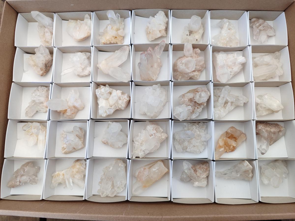 Natural Quartz Crystal Clusters x 35 From Madagascar