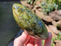 Polished Green Opal Standing Free Forms x 6 From Betroka, Madagascar