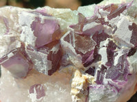 Natural Purple Cubic Fluorite On White Matrix Specimens x 12 From Khorixas, Namibia