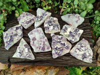 Natural Purple Cubic Fluorite On White Matrix Specimens x 12 From Khorixas, Namibia