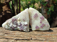 Natural Purple Cubic Fluorite On White Matrix Specimens x 12 From Khorixas, Namibia