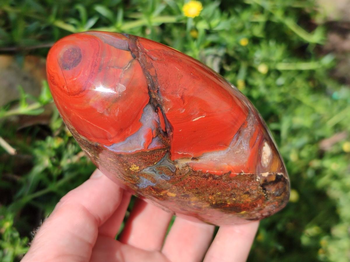 Polished Red Jasper Standing Free Forms x 3 From Madagascar