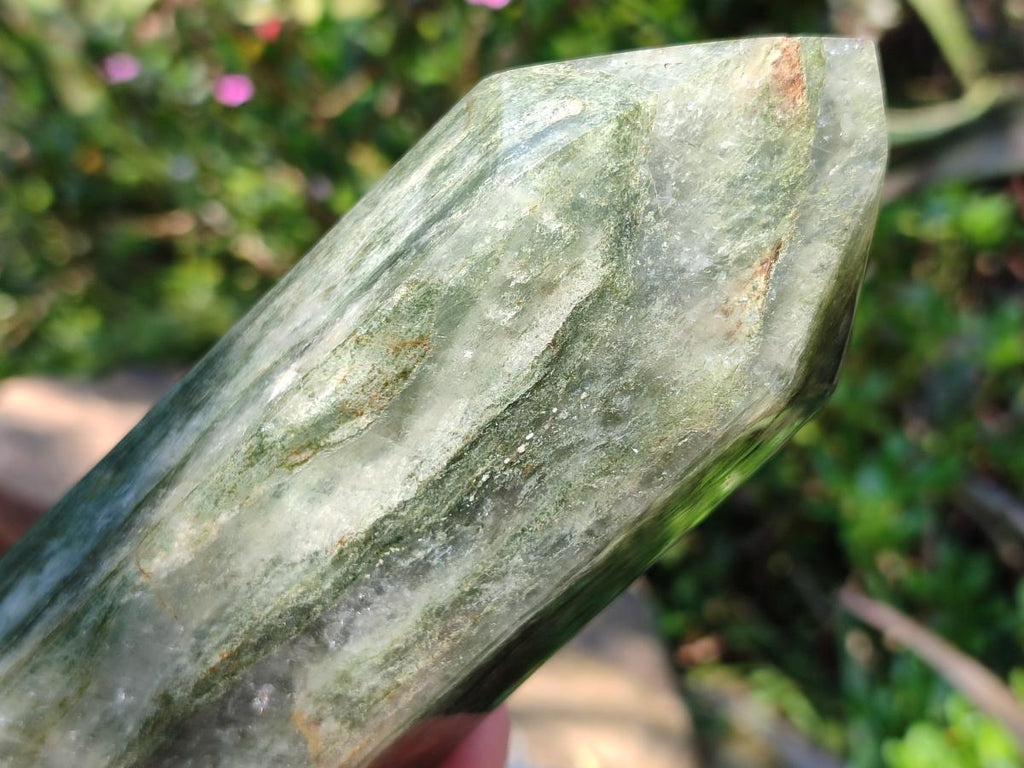 Polished Fuchsite Quartz Points x 3 From Andakatany, Madagascar