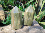 Polished Fuchsite Quartz Points x 3 From Andakatany, Madagascar